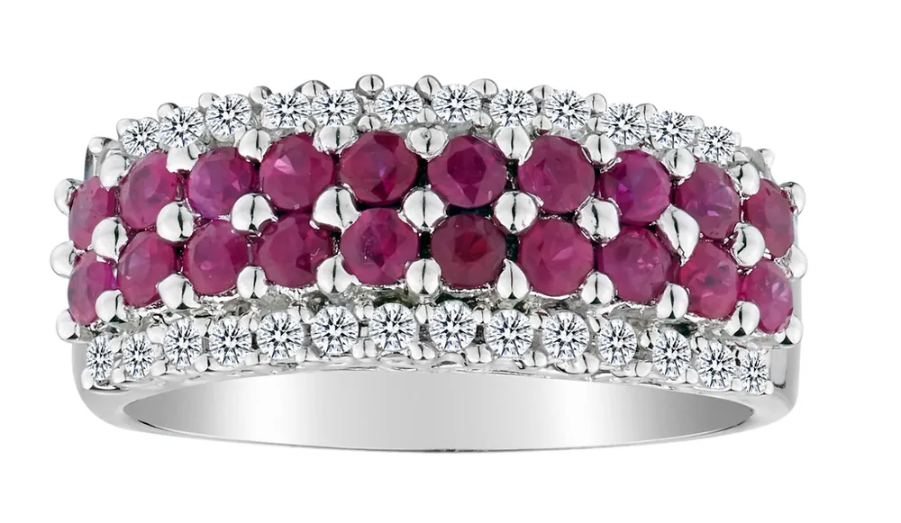 1.03 Carat of Ruby & .43 Carat White Sapphire Ring, Silver.....................NOW
