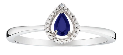 Genuine Blue Sapphire & Diamonds Halo Ring, Silver.....................NOW