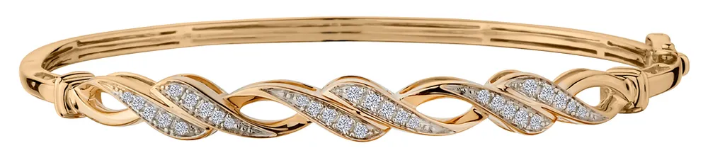 .25 Carat of Diamond Bangle, 10kt Yellow Gold.......................NOW