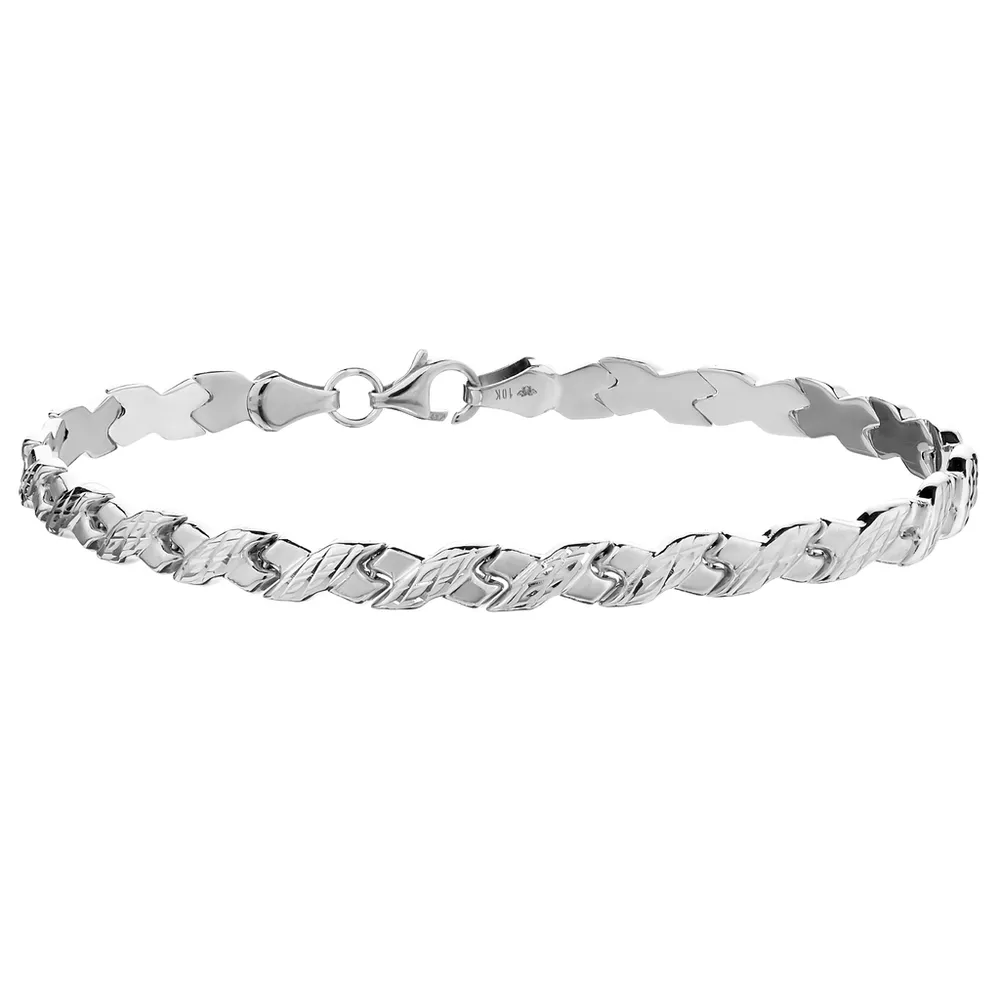 10kt WHITE GOLD "X" BRACELET............NOW