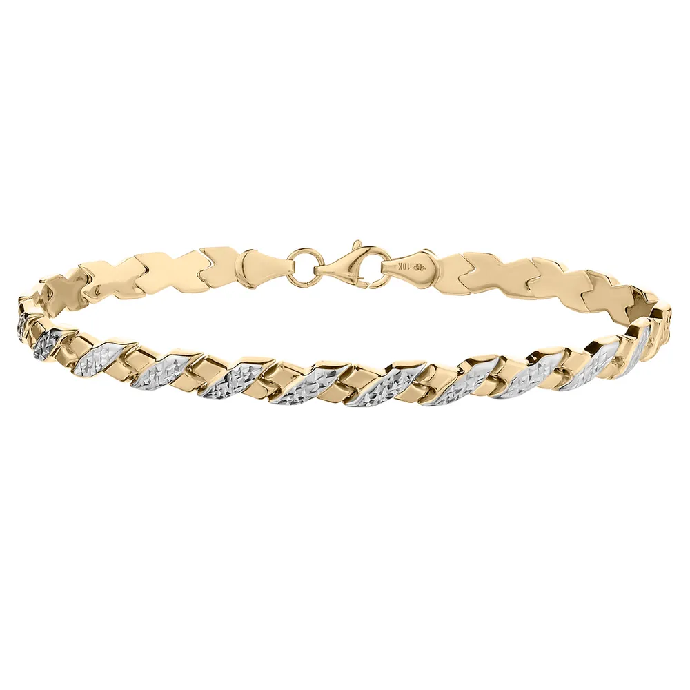 10kt White & Yellow Gold (Two Tone) "X" Bracelet.............NOW