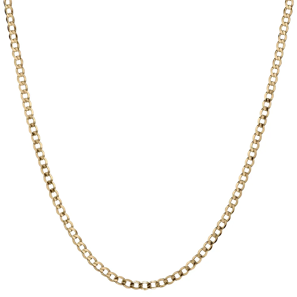 Hollow Curb Chain 18", 10kt Yellow Gold.................NOW