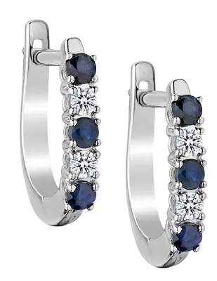 .13 Carat Diamond and Sapphire Earrings in 10kt White Gold with 14kt White Gold Post.......................NOW