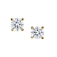 .33 CARAT DIAMOND STUD EARRINGS, 14kt YELLOW GOLD......................NOW