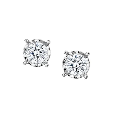 .33 CARAT DIAMOND "MIRACLE" STUD EARRINGS, 14kt WHITE GOLD......................NOW