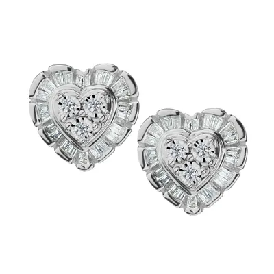 .20 Carat of Diamonds Heart Earrings, 10kt White Gold….....................NOW