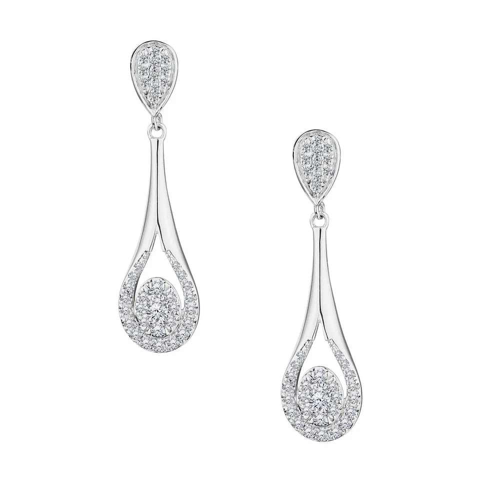 .50 Carat of Diamonds Drop Earrings, 14kt White Gold......................NOW