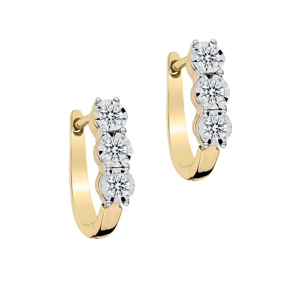 .50 Carat of Diamonds "Past, Present, Future" Earrings, 10kt Yellow Gold....................NOW