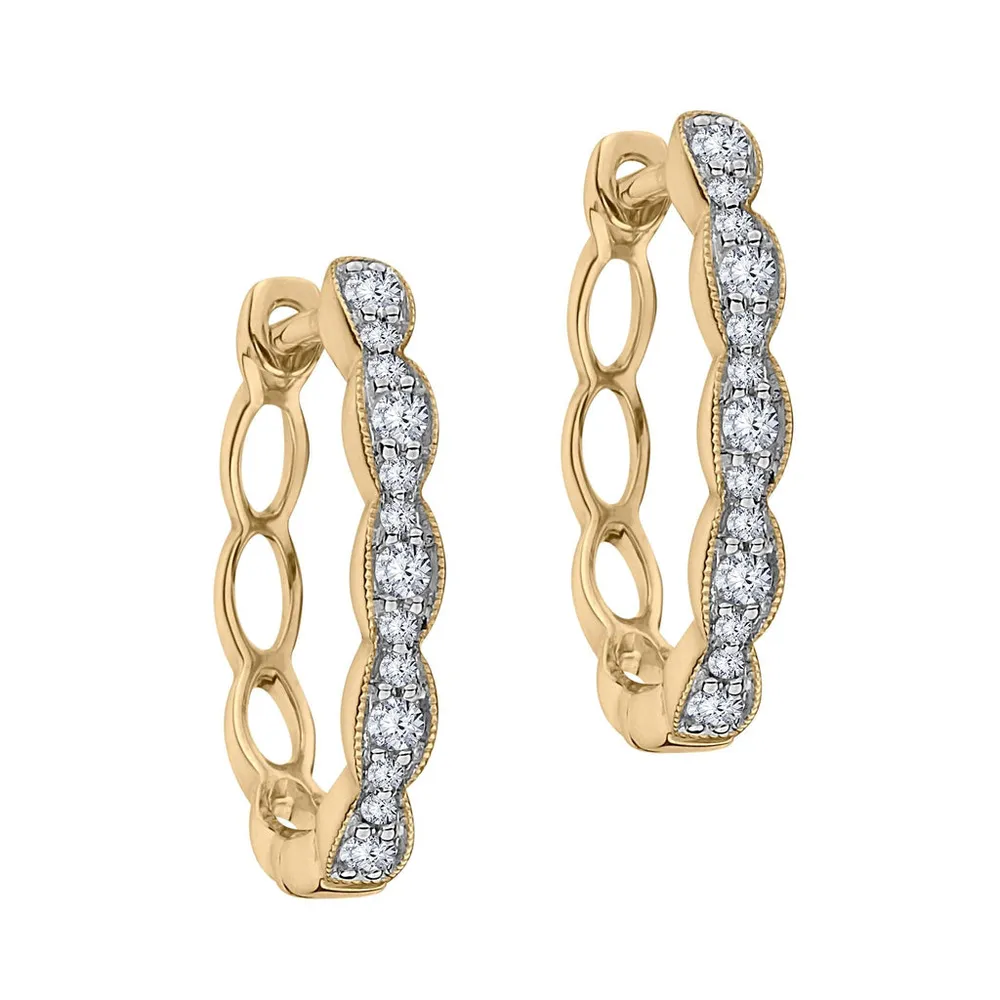 .20 Carat of Diamonds Earrings, 10kt Yellow Gold…....................NOW