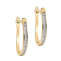 .15 Carat of Diamonds Hoop Earrings, 10kt Yellow Gold…...................NOW