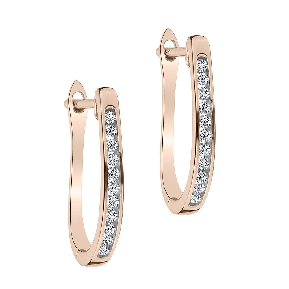 .15 Carat of Diamonds Hoop Earrings, 10kt Rose Gold…....................NOW