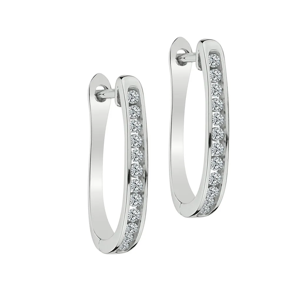 .33 Carat of Diamonds Hoop Earrings, 10kt White Gold….....................NOW