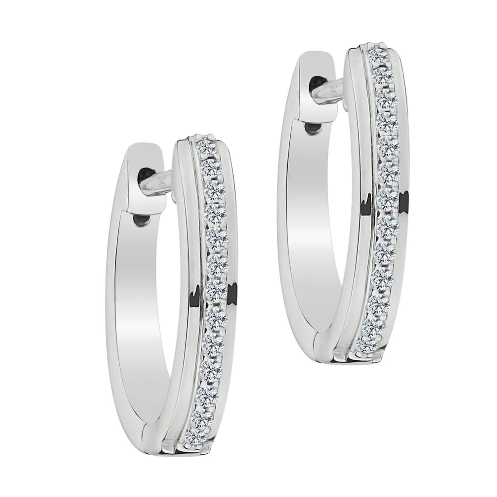 .15 Carat of Diamonds Diamond Huggy Earrings, 10kt White Gold....................NOW