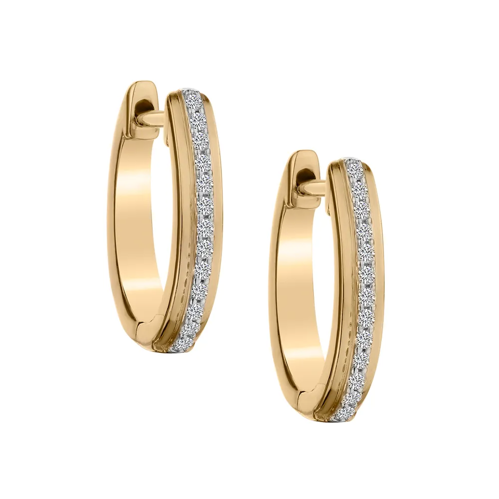 .15 Carat of Diamonds Hoop Earrings, 10kt Yellow Gold......................NOW