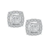 .35 Carat of Diamonds Princess Stud Earrings, 10kt White Gold........................Now