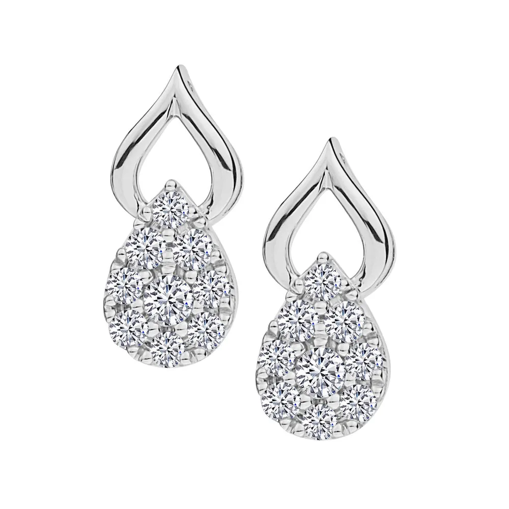 .25 Carat of Diamonds Earrings, 10kt White Gold.….....................NOW