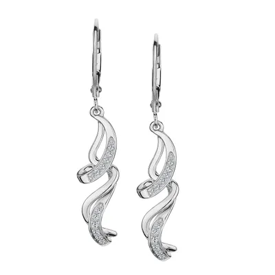.13 CARAT DIAMOND DROP PAVE LEVER BACK EARRINGS, 10kt WHITE GOLD.....................NOW