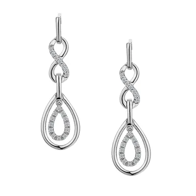 .16 CARAT DIAMOND INFINITY DROP PAVE STUD EARRINGS, 10kt WHITE GOLD...................NOW