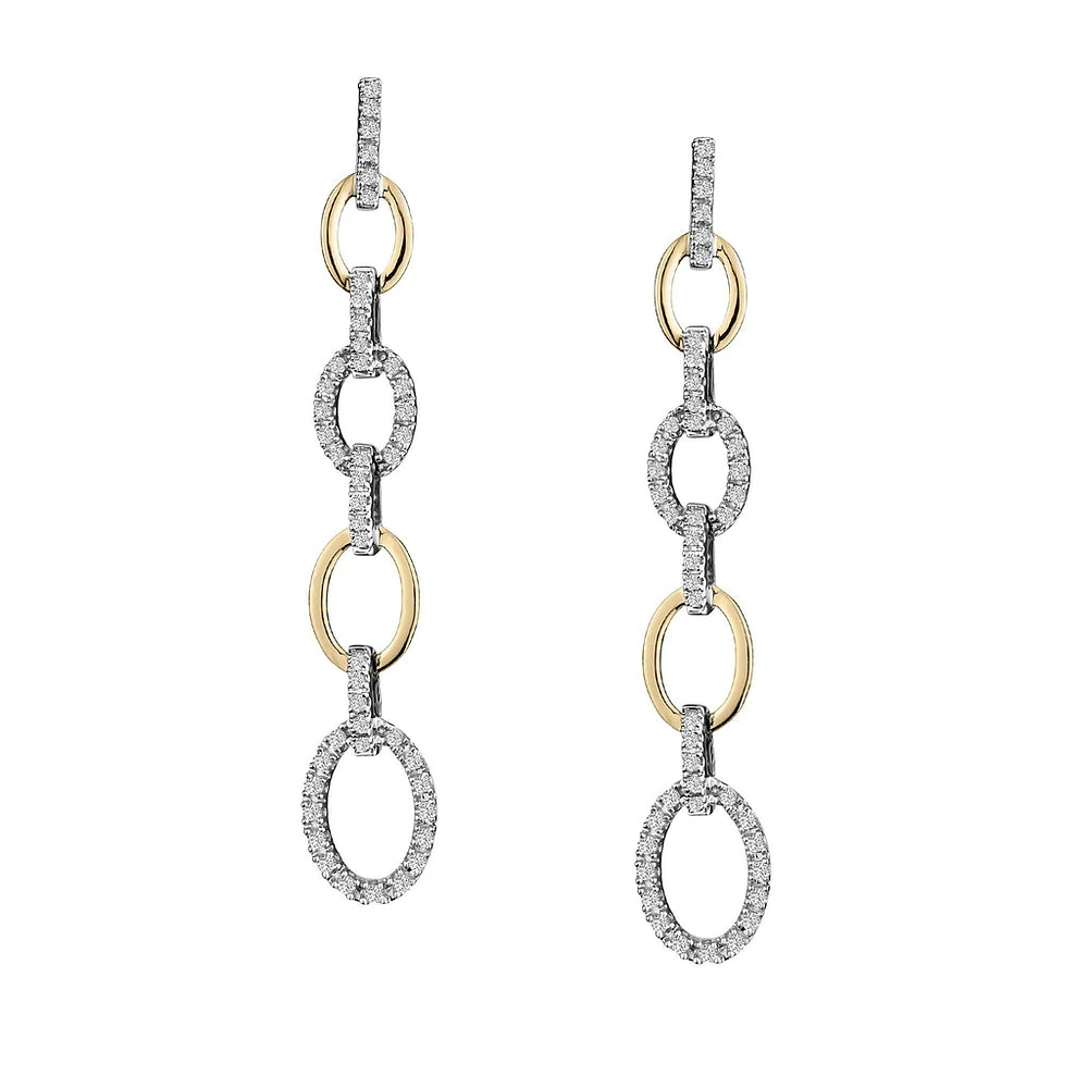 .25 CARAT DIAMOND DROP EARRINGS, 10kt YELLOW GOLD.....................NOW