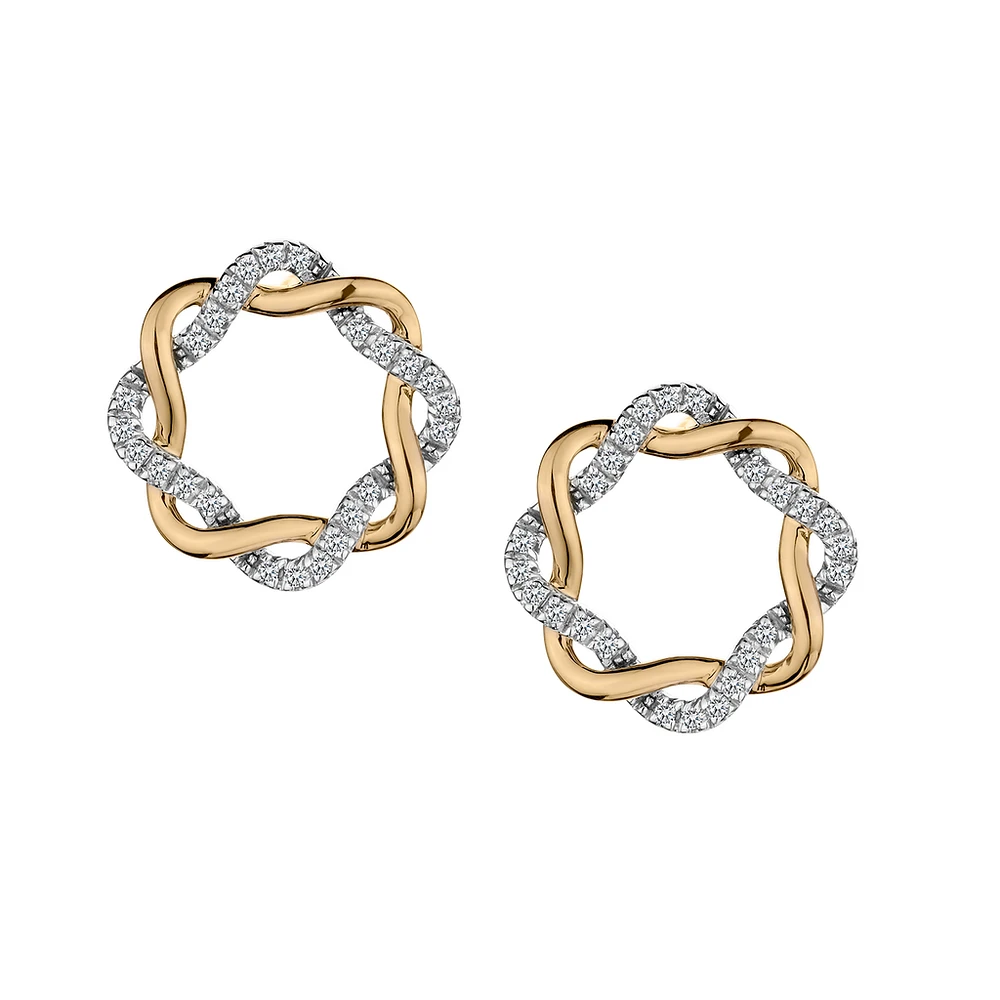 .20 Carat of Diamonds "Love Weave" Earrings, 10kt Yellow Gold.......................NOW