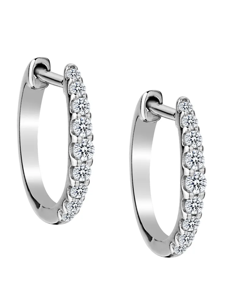 .25 Carat Diamond Hoop Earrings, 10kt White Gold.......................NOW