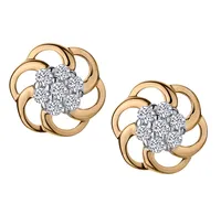 .10 Carat Diamond "Flower" Earrings, 10kt Yellow Gold.......................NOW