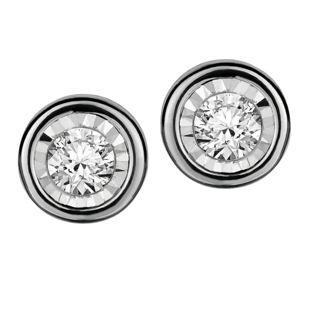 .17 Carat of Diamonds Bezel Set Studs, 10kt White Gold......................NOW