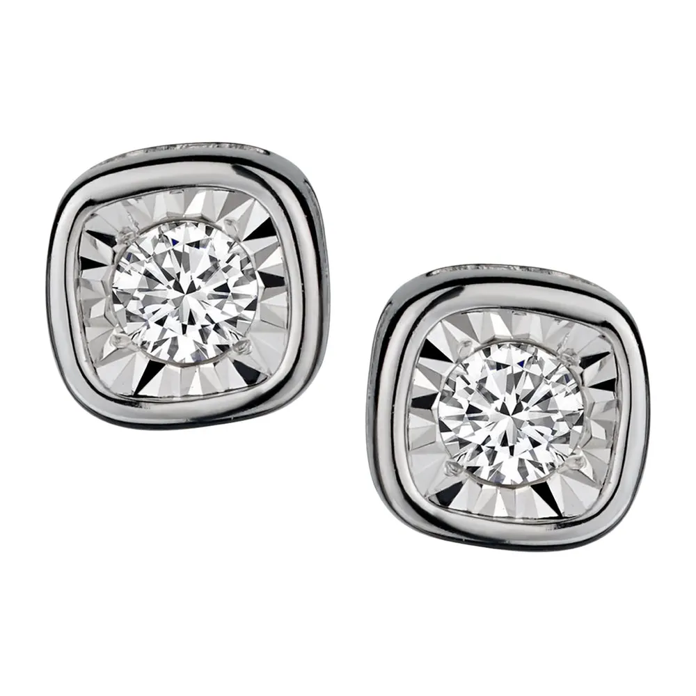 .17 Carat 'Cushion" Shape Diamond Stud Earrings, 10kt White Gold.......................NOW