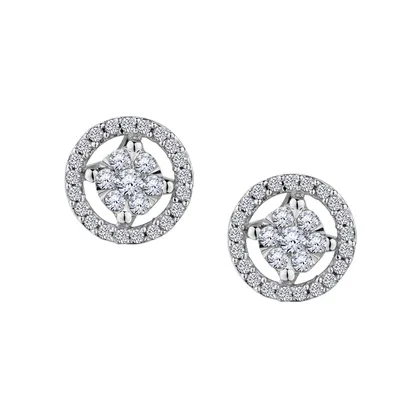 .25 Carat of Diamonds Halo Earrings, 10kt White Gold.....................NOW