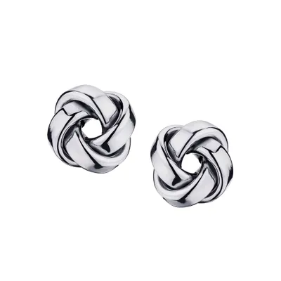 Love Knot Stud Earrings, 10kt White Gold..............NOW