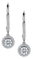 .60 Carat Lab Grown Diamond Lever Drop Earrings, 14kt White Gold.......................NOW