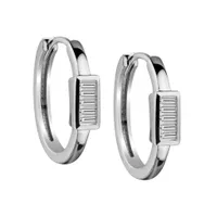 .12 Carat of Diamonds Baguette Hoop Earrings, Silver......................NOW