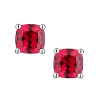 Created Ruby Stud, Silver.....................NOW