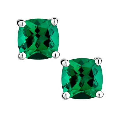 Created Emerald Stud Earrings, Silver.....................NOW