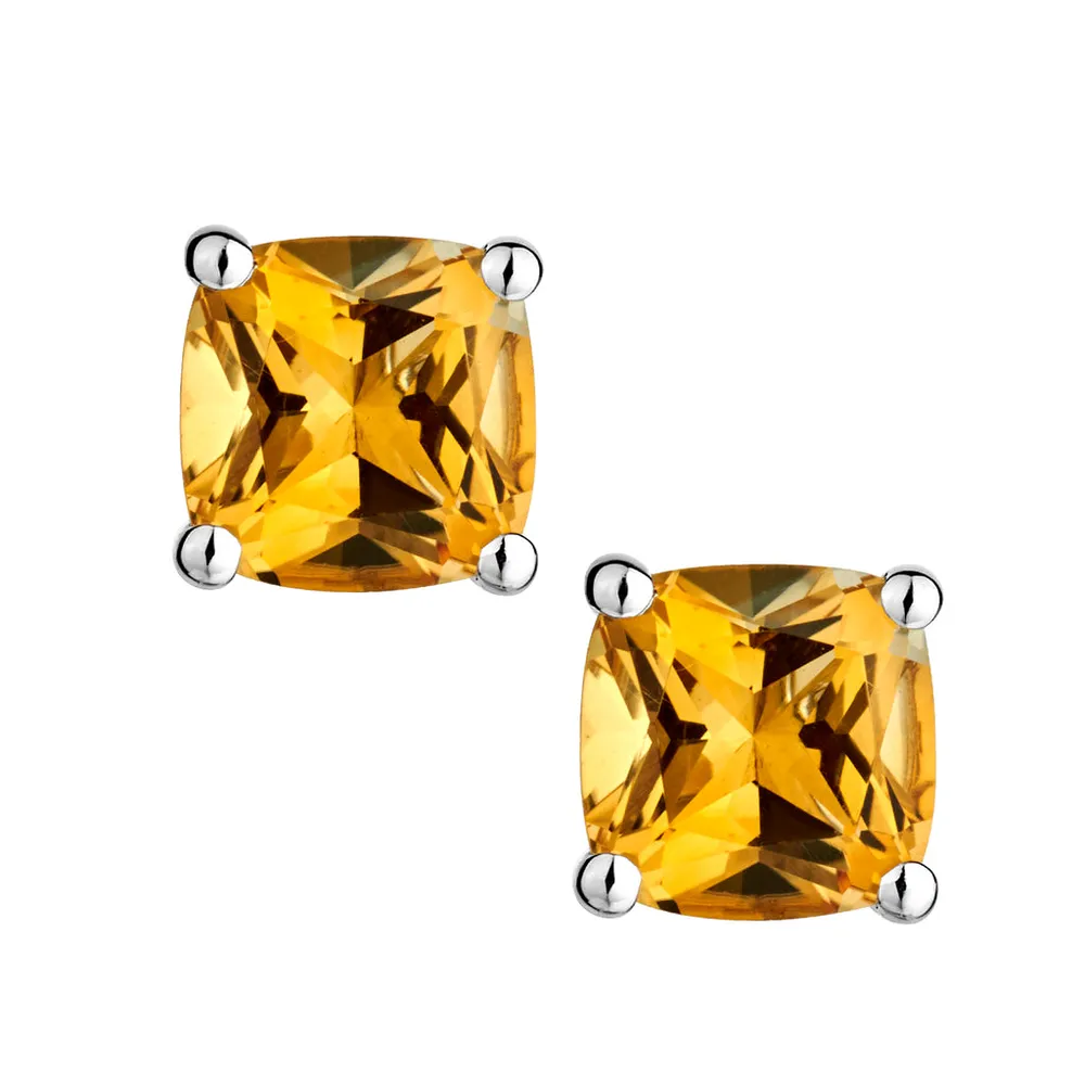 Citrine Stud Earrings, Silver..................NOW