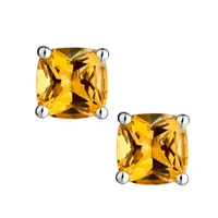 Citrine Stud Earrings, Silver..................NOW