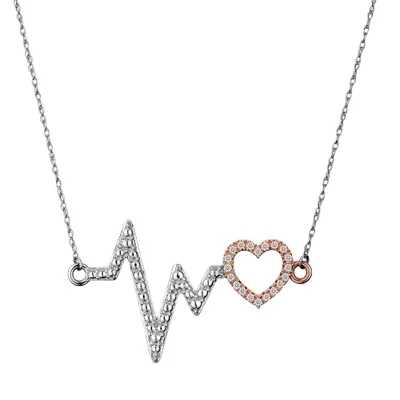 .10 CARAT DIAMOND "HEART BEAT" NECKLACE, 10kt WHITE AND ROSE  GOLD (TWO TONE)…....................NOW