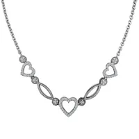 .18 Carat of Diamonds "Past, Present, Future" Heart Necklace, Silver.....................NOW