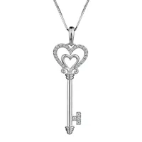 .15 Carat of Diamonds "Love Key" Pendant, 10kt White Gold........................NOW
