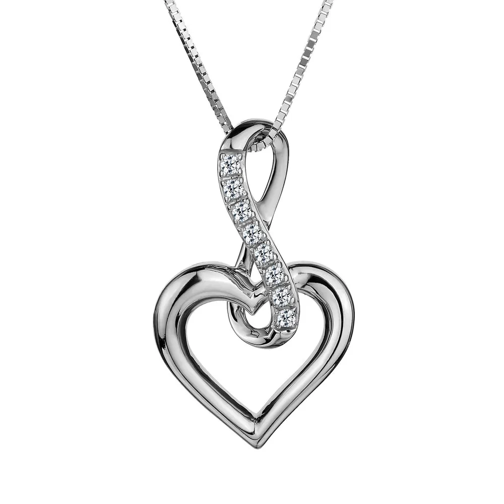 .05 Carat of Diamond "Infinite Love" Pendant, 10kt White Gold.......................NOW