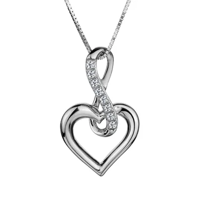 .05 CARAT DIAMOND "INFINITE LOVE" PENDANT, 10kt WHITE GOLD, WITH 10kt WHITE GOLD 18" CHAIN......................NOW