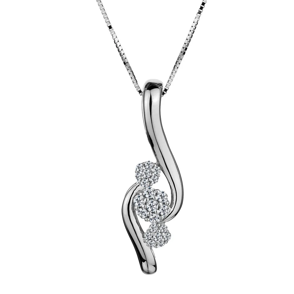 .15 CARAT DIAMOND "PAST PRESENT FUTURE" PENDANT, 10kt WHITE GOLD….......................NOW