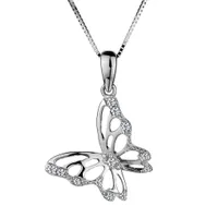 .10 CARAT DIAMOND "BUTTERFLY" PENDANT, 10kt WHITE GOLD, WITH 10kt WHITE GOLD CHAIN...................NOW