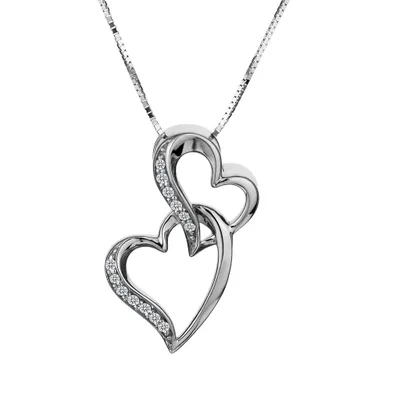 06 Carat of Diamonds "Interlocking Love" Heart Pendant