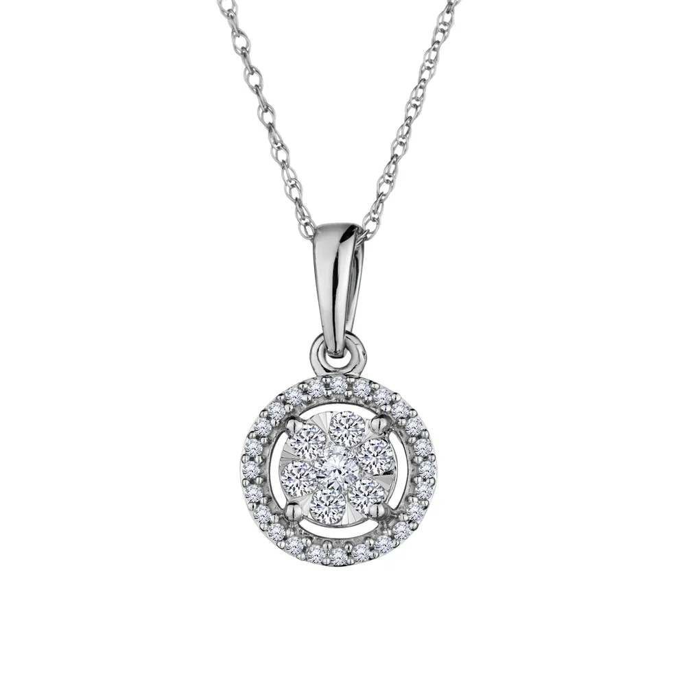 .25 Carat of Diamonds Halo Pendant, 10kt White Gold.....................NOW