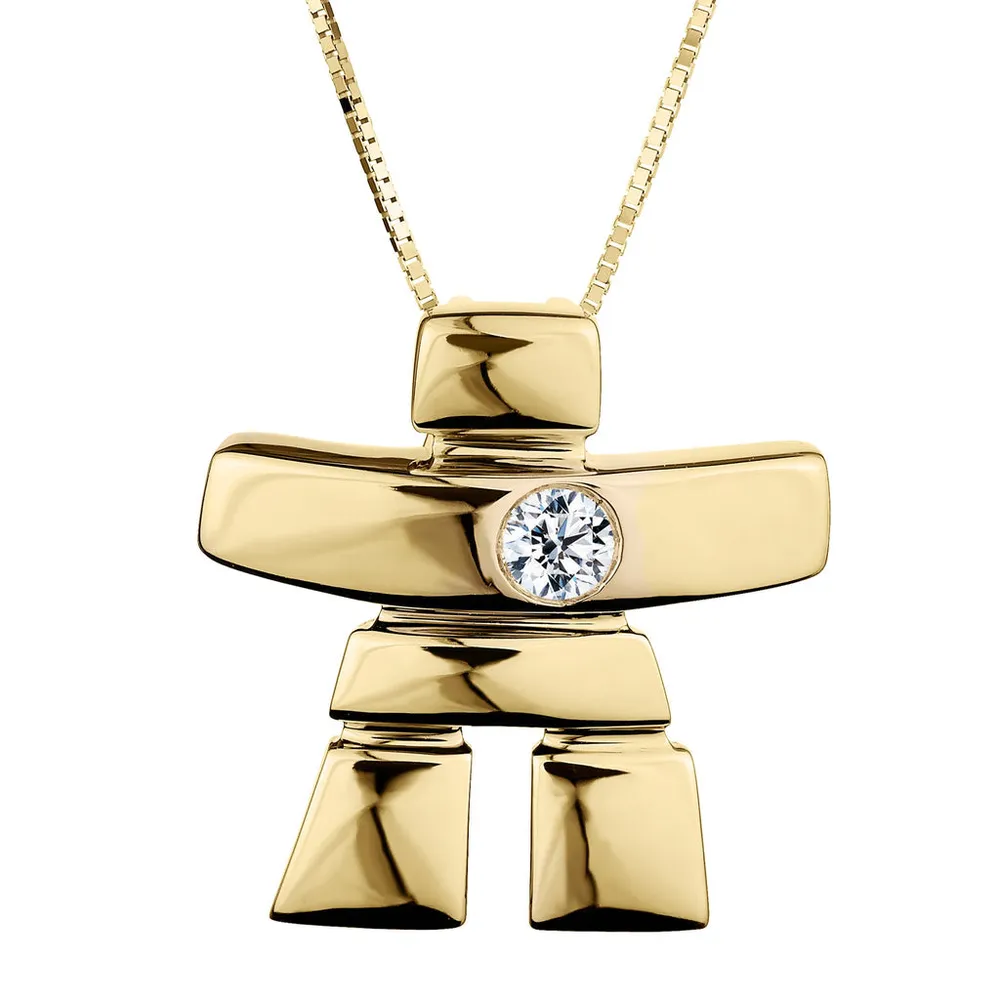 .10 Carat Diamond "Inukshuk" Pendant, 10kt Yellow Gold......................NOW