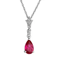 Created Ruby & White Sapphire Pendant