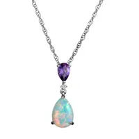 Created Opal & Amethyst Pendant, Silver........................NOW