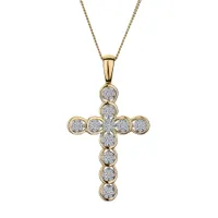 .25 Carat of Diamonds Pavé Cross Pendant, 10kt Yellow Gold.....................Now