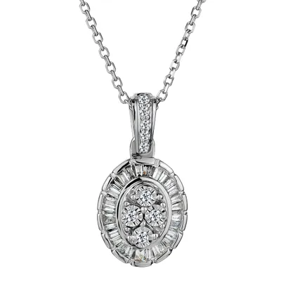 .15 Carat of Diamonds Oval With Halo Pendant, 10kt White Gold......................Now